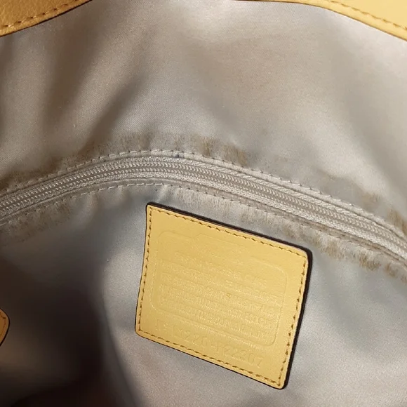 Coach Kristin Yellow Leather Hobo Shoulder Bag - Picture 13 of 16